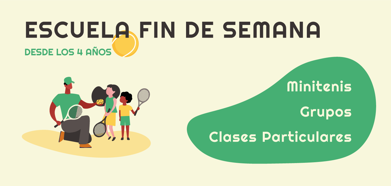 escuela tenis fin de semana para ni&ntilde;os con minitenis, clases en grupo o clases particulares de tenis