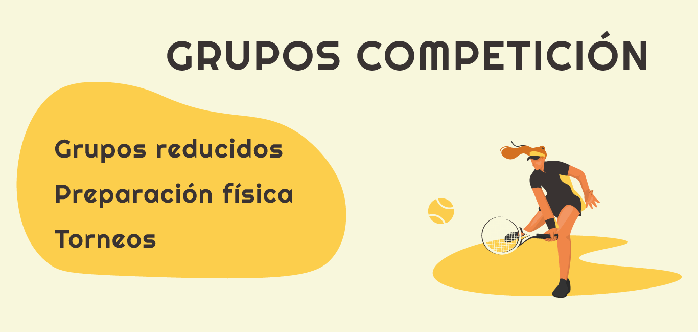 escuela de tenis de competicion para tenistas con preparaci&oacute;n f&iacute;sica, torneos de tenis y grupos reducidos